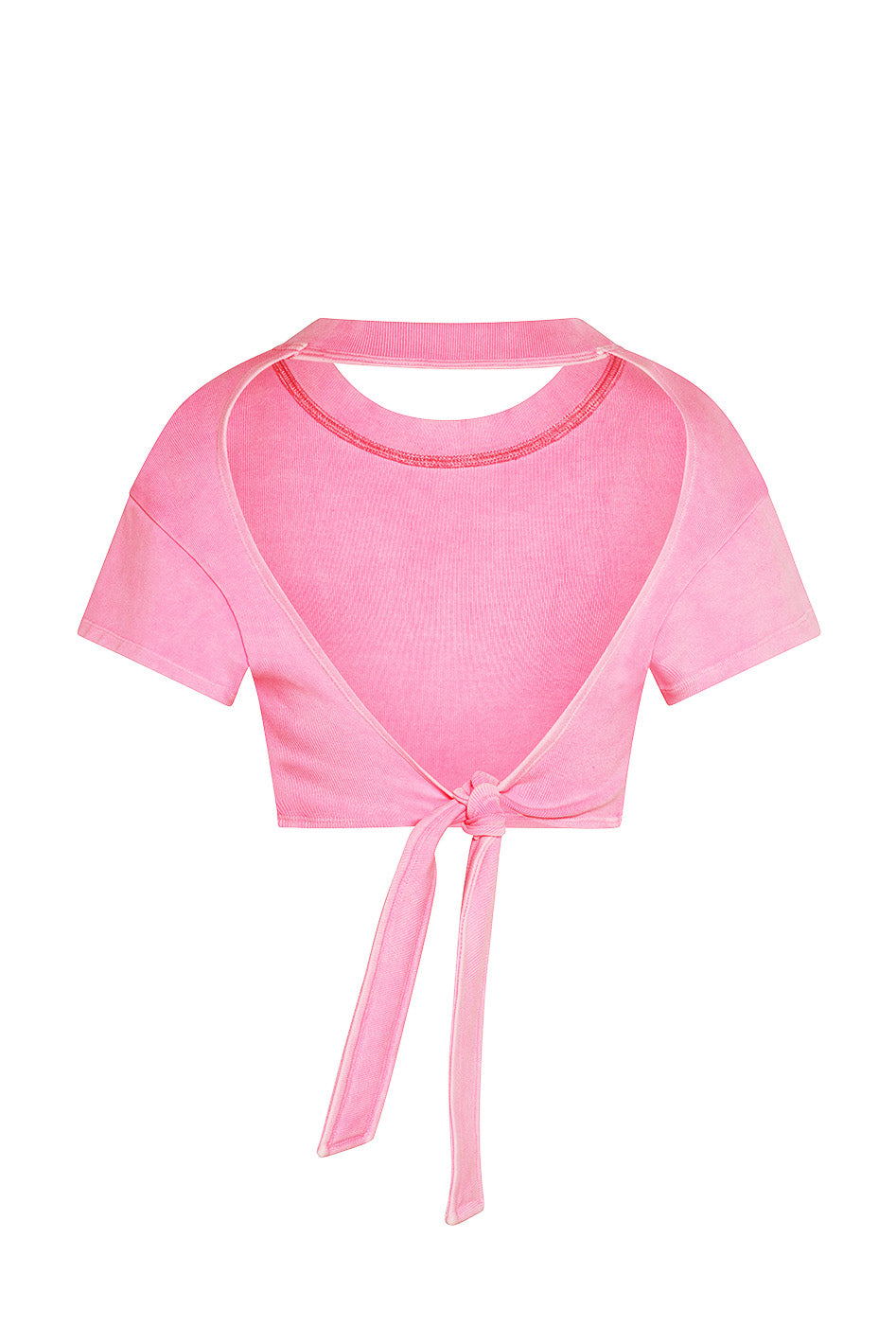 Juicy Backless Rib Crop / Hot Pink