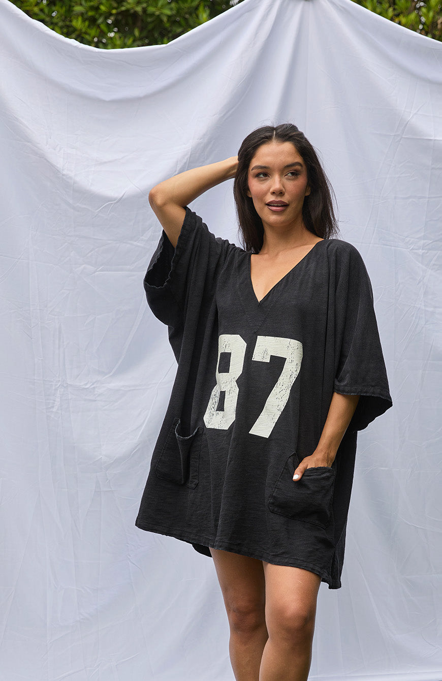 '87 Tunic - Washed Black